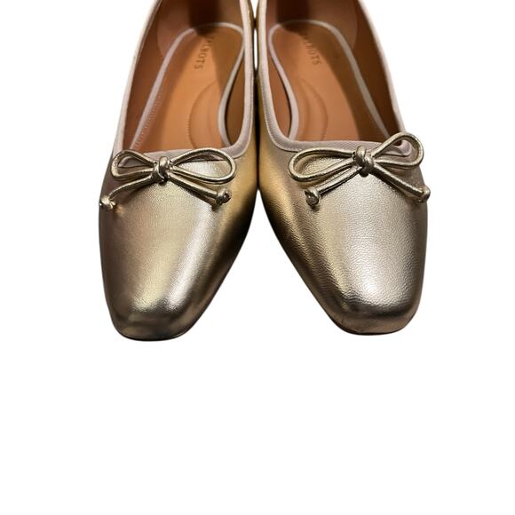 Talbots Womens Vanessa Metallic Gold Leather Block Heel Pumps Size 10.5 - Picture 7 of 7